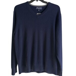 Daniel Cremeiux‎ XL Navy Blue Cashmere V-Neck Long Sleeve Pullover NWT